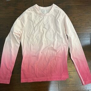 Figs Pink Ombre Long Sleeve Tee